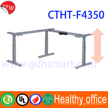 Electric lift mechanism sit/standing office desk frame & cheapest like L shape, without anything near my knees & go up and down